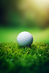 Golf ball on grass, on green background, sport concept - 639853508