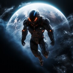 Fototapeta premium An astronaut in space. Galactic Vigilante