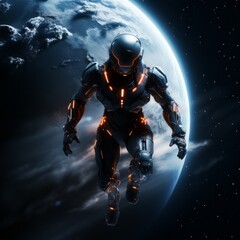 Fototapeta premium An astronaut in space. Astral Guardian