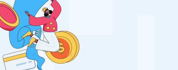 Internet finance and wealth management investment flat vector concept operation hand drawn illustration
