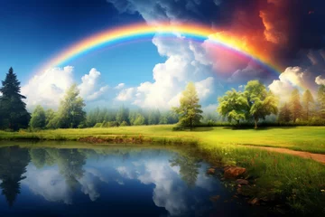 Foto op Canvas The most beautiful rainbow ever! © Guido Amrein