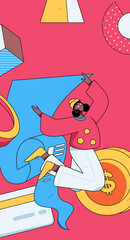 Internet finance and wealth management investment flat vector concept operation hand drawn illustration
