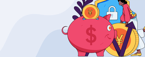 Internet finance and wealth management investment flat vector concept operation hand drawn illustration
