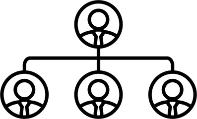 hierarchy management multi level line icon