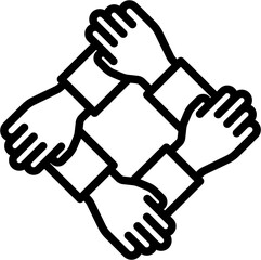Obraz premium business teamwork together corporation outline icon