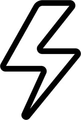 energy thunder flash sign outline icon