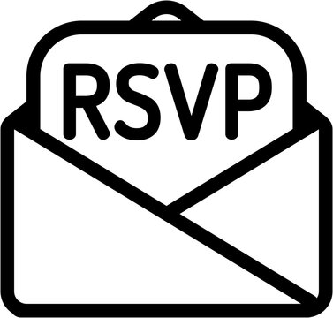 RSVP invitation outline icon