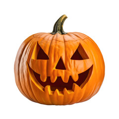Haunted Pumpkin, Spooky Jack-o'-Lantern, Halloween pumpkins on transparent background.