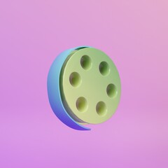 Roll Film icon 3d rendering
