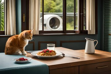 cat on a table  GENERATIVE AI