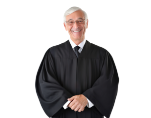 Smiling judge portrait, cut out