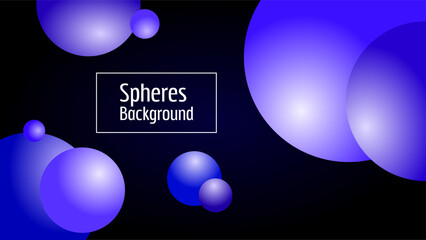 Blue water bubble spheres geometric background.