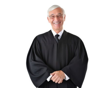Smiling judge portrait, cut out