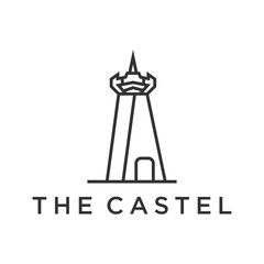 Castle Tower, Fortress Building Logo Design Template