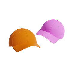 Fototapeta premium 3D Hats with 2 Colors, White Background, 3D Realistic 