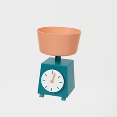 3D Scales icon. comparison weight cartoon minimal sytle on white background. 3d render illustration