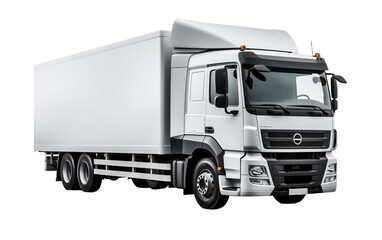 White Delivery Truck transparent background, PNG