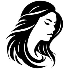 Beauty saloon logo and Woman face and hair logo vector