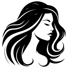 Beauty saloon logo and Woman face and hair logo vector