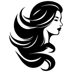 Beauty saloon logo and Woman face and hair logo vector