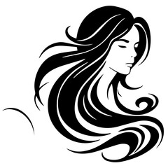Beauty saloon logo and Woman face and hair logo vector