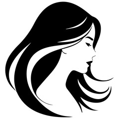 Beauty saloon logo and Woman face and hair logo vector