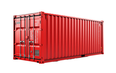 Red Shipping Container transparent background, PNG