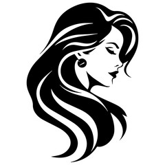 Beauty saloon logo and Woman face and hair logo vector