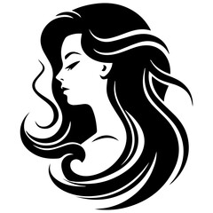 Beauty saloon logo and Woman face and hair logo vector