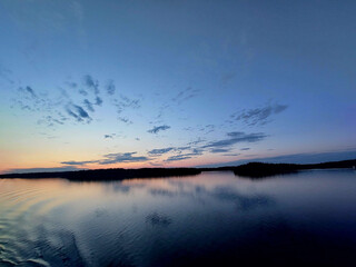 sunset over the lake