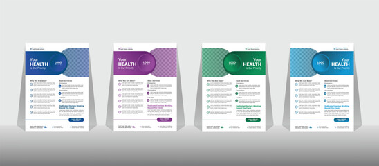 Modern healthcare and medical flyer or poster design, grow your business flyer design template.