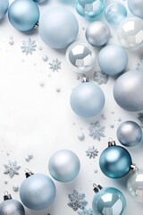 New year decoration set on white background with copy space.