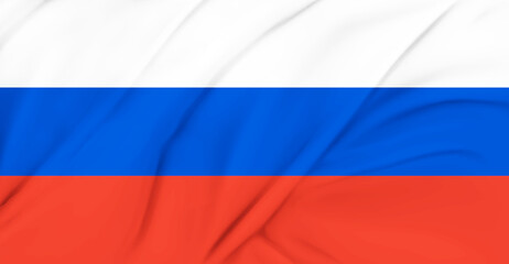 Flag of Russia Flying in the Air