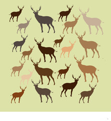 Deer animals with various design sizes can be used as marketing concepts