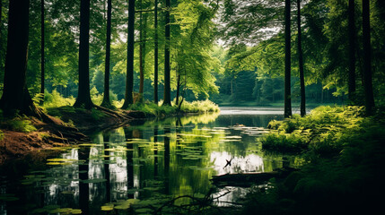 森の中の小さな沼