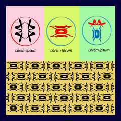 set of original logo and texture, for various corporate logo, event, textile fabric and social media background