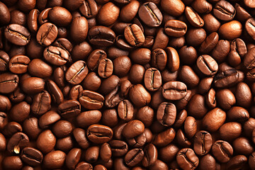 Background of coffee beans. Generative AI