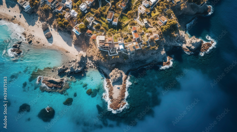 Wall mural Drone photo, in Greece near Naxos and Paros islands 