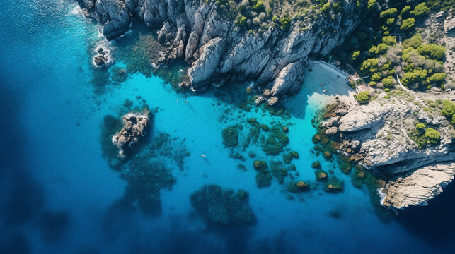 Drone photo, taken with DJI Mini 3 pro in Greece near Naxos and Paros islands 