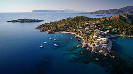 Fototapeta na wymiar Drone photo, in Greece near Naxos and Paros islands 
