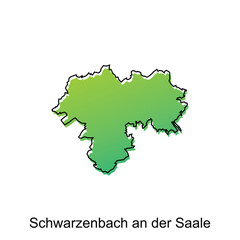 map City of Schwarzen Am Der Saale. vector map of the German Country. Vector illustration design template