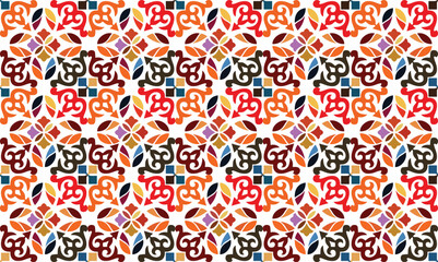 Hand drawn polygonal motif pattern