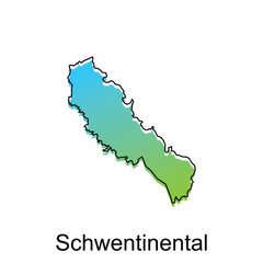 map City of Schwentinental. vector map of the German Country. Vector illustration design template