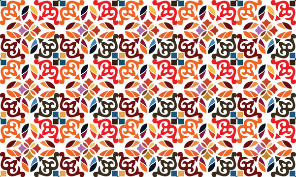 Hand drawn polygonal motif pattern
