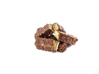 Beng-Beng Wafers, crispy and delicious caramel chocolate, isolated on white background