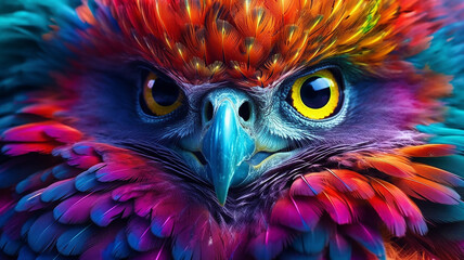 Obraz premium multicolored portrait of an owl.