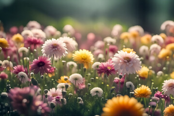 Flowery field background