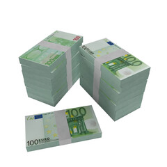 stack of euro banknotes - obrazy, fototapety, plakaty