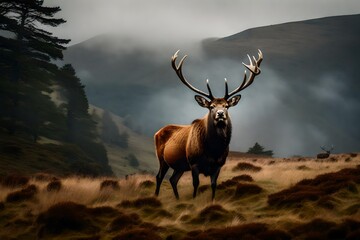deer in the mountains Generated Ai
