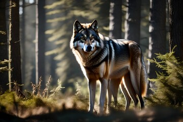 wolf in the woods Generated Ai